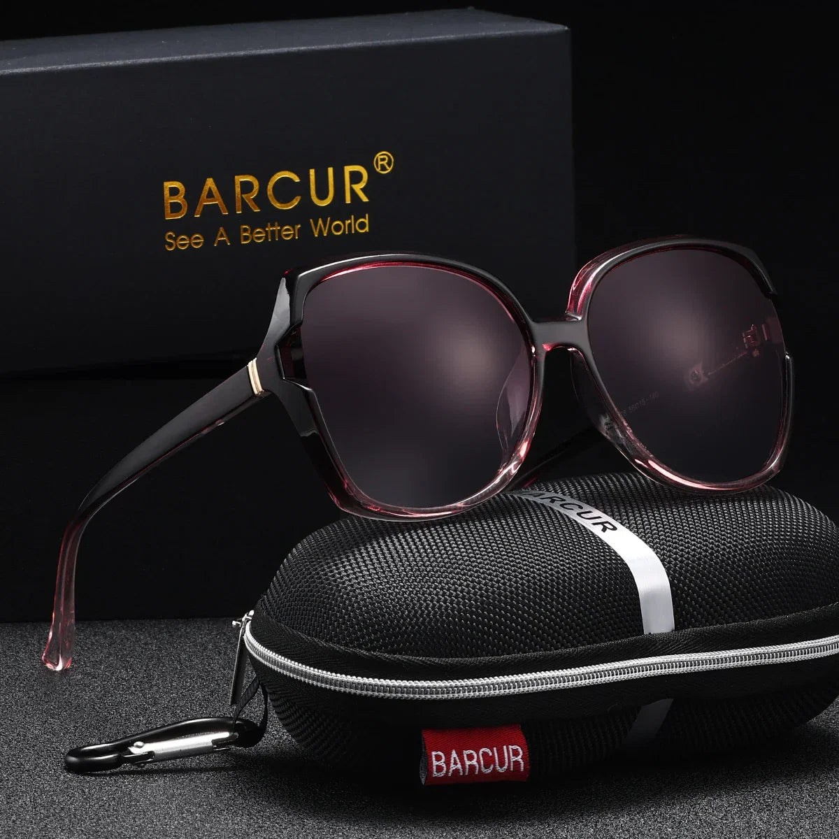 BARCUR Oversized Square Polarized Sunglasses for Women – Fashion Gradient Lens Summer Eyewear with UV400 Protection – Lightweight PC Comfortable Frame Trendy Street Style Shades for Summer Shopping Beach & Travel