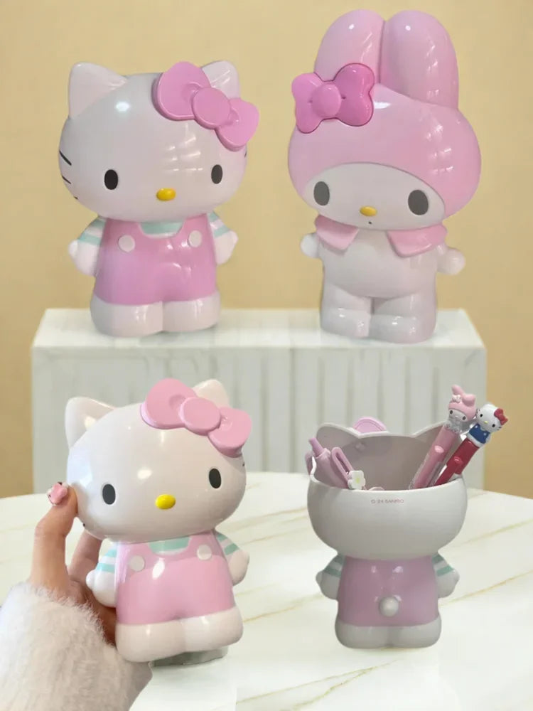1/pcs Sanrio for hello cute kitty & for My Melody Multifunctional Storage Case - Lightweight PVC, Cartoon Desktop Organizer