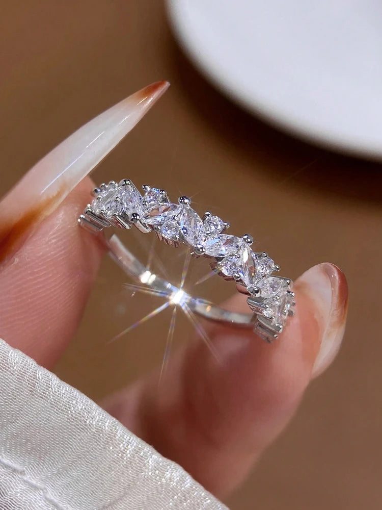 925 Sterling Silver Shiny Personalized Full Mariquesa Zircon Ring For Women Engagement Wedding Luxury High Quality Jewelry