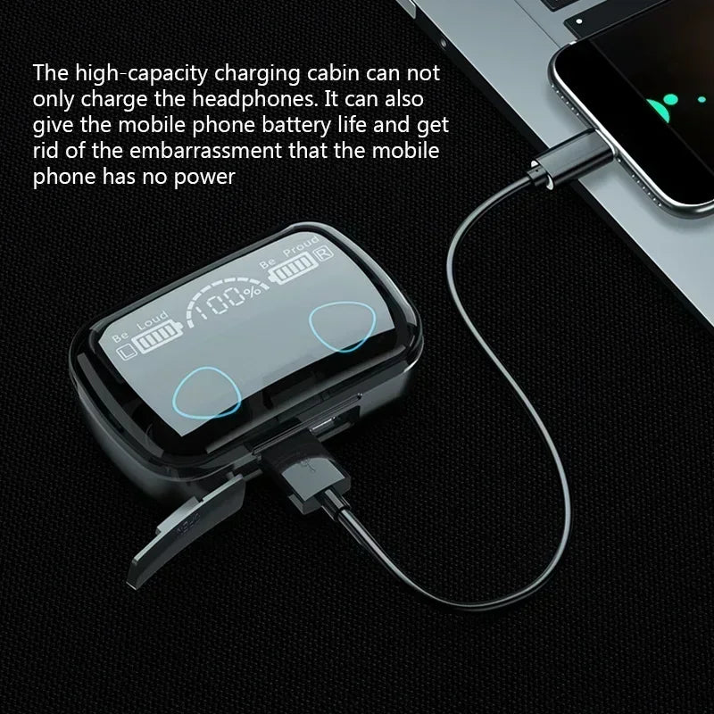 M10 TWS Bluetooth Headphones 2500mAh Charging Box Wireless Earphones With Microphone 9D Stereo Sports Waterproof Earbuds Headset