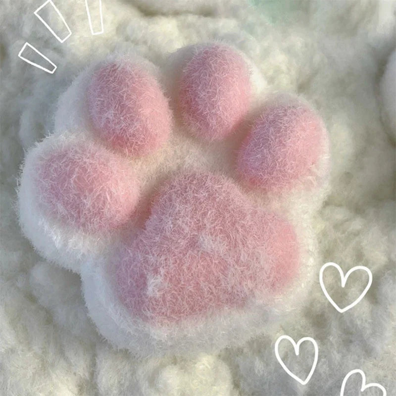 Handmade Flocking Cat's Paw Stress Relief Squishy Toy | Mochi Slow Rebound Fidget Toy