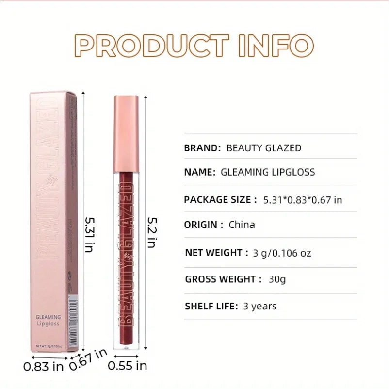 BEAUTY GLAZED - Golden Metallic Shimmer Lip Gloss