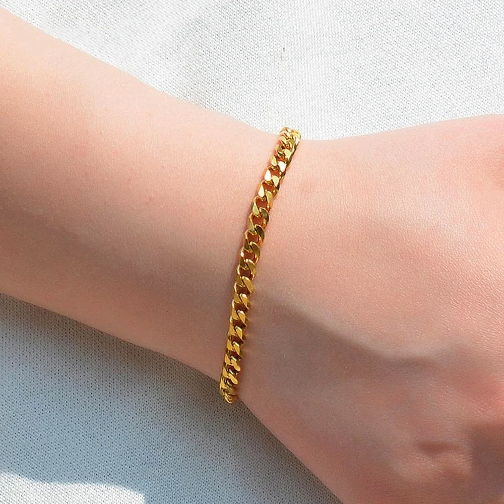 Thickness 3.6/5/7/9mm Men's Stainless Steel Cuban Bracelet Gold and Silver Color Punk Hip Hop Fashion Jewelry
