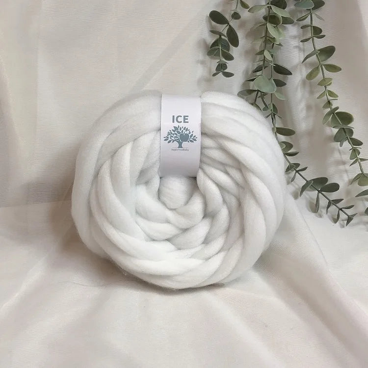 100g Giant Chunky Knitting Yarn - Icelandic Roving Imitation-Wool Super Soft for Arm Knit Crochet DIY Sweater Scarf Hat Projects