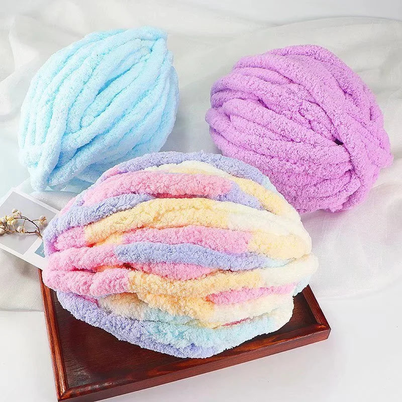 250g/Ball DIY Hand Knitting Chenille Yarn Thick Chunky Giant Yarn Cotton Thick Yarn for Scarf Cushion Handmade Crochet Hook Line