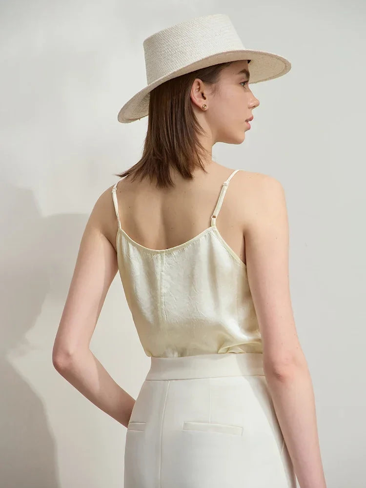 Luxury Acetate Tank Top Minimalist Adjustable Camisole