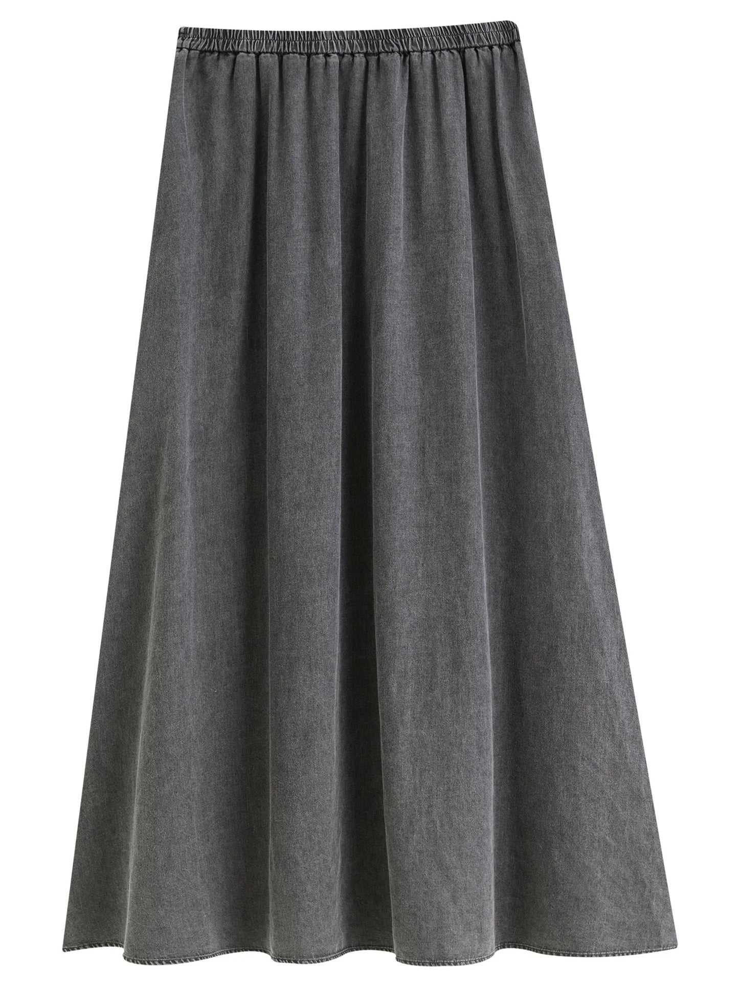 Retro Denim Suit Two-Piece High Waist A-Line Skirt Set