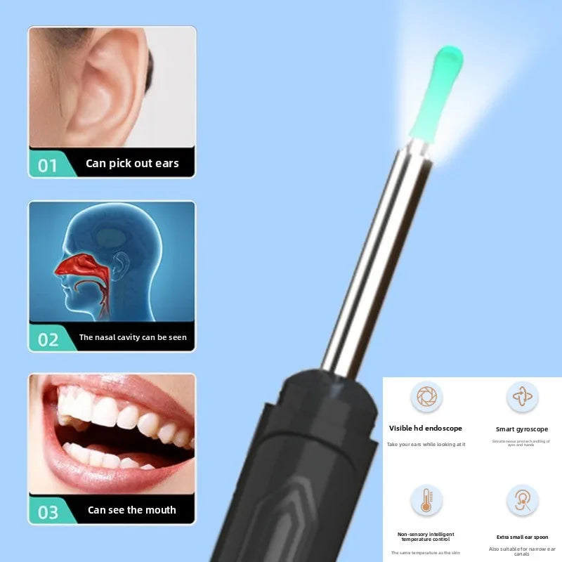 Ear Cleaner with Camera Set HD Ear Sticks Otoscope USB C Charging Endoscope Wax Removal Tool Earpick Ear Cleaning Set NK3
