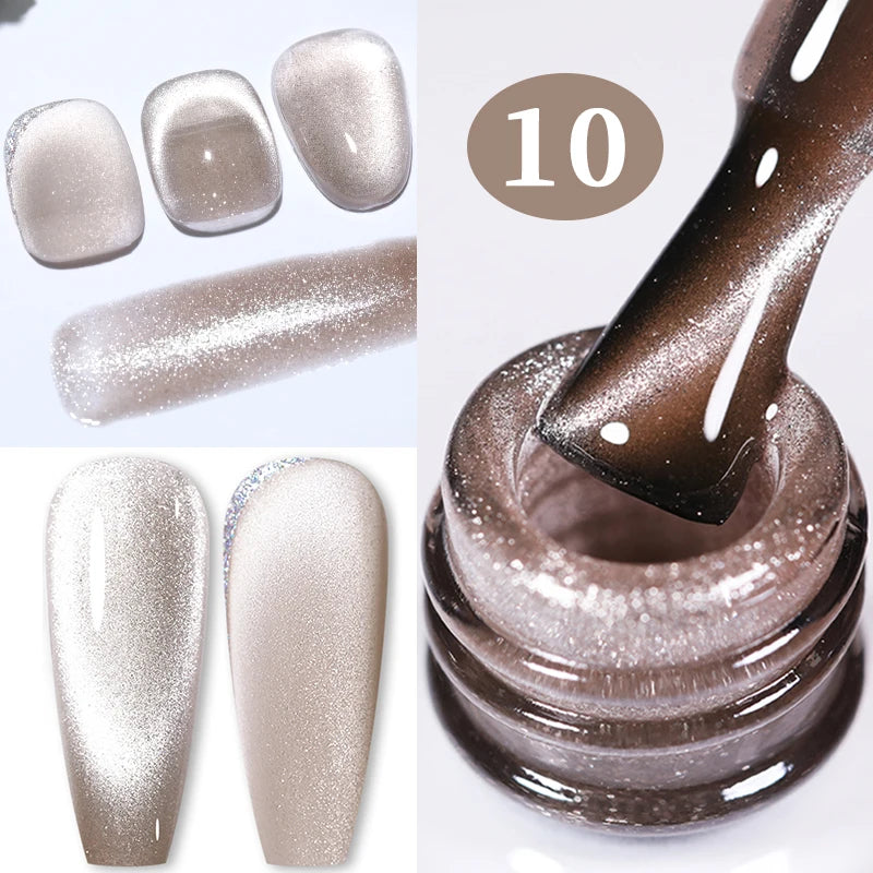 BORN PRETTY 10ml Rainbow Auroras Cat Magnetic Gel Nail Polish Holographics Nail Gel for Manicure Design Varnis Semi Permanent
