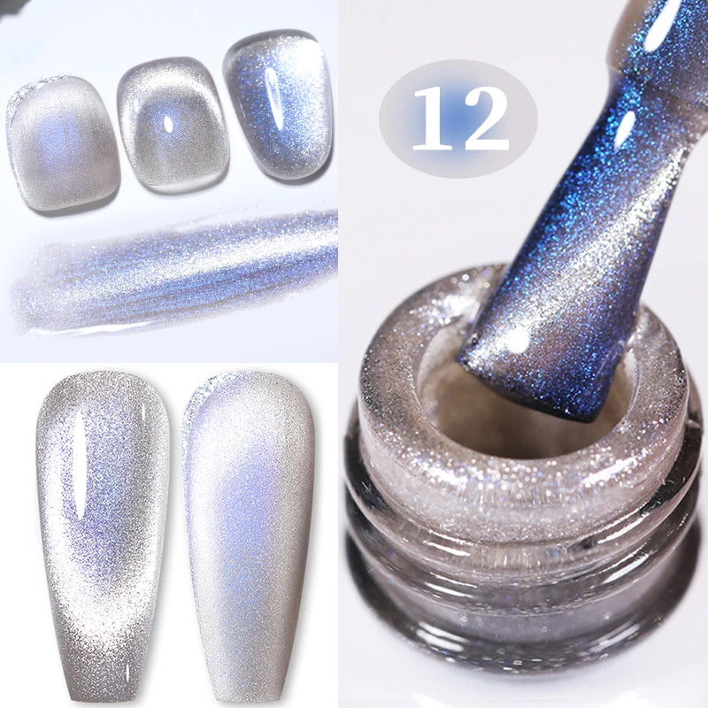 BORN PRETTY 10ml Rainbow Auroras Cat Magnetic Gel Nail Polish Holographics Nail Gel for Manicure Design Varnis Semi Permanent