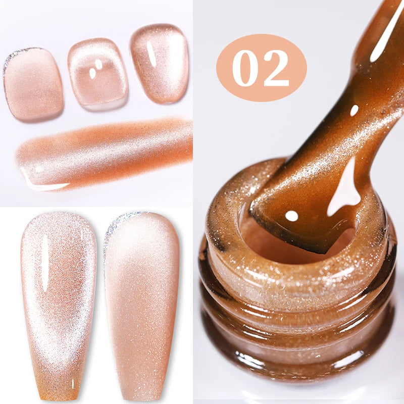 BORN PRETTY 10ml Rainbow Auroras Cat Magnetic Gel Nail Polish Holographics Nail Gel for Manicure Design Varnis Semi Permanent