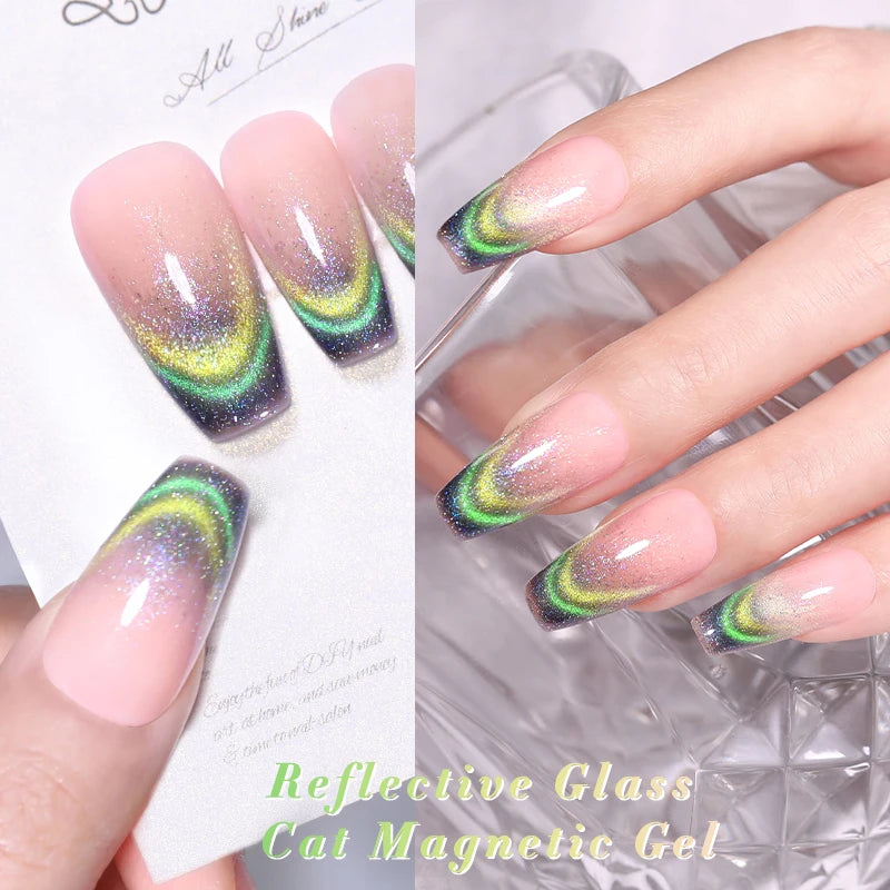 BORN PRETTY 10ml Rainbow Auroras Cat Magnetic Gel Nail Polish Holographics Nail Gel for Manicure Design Varnis Semi Permanent