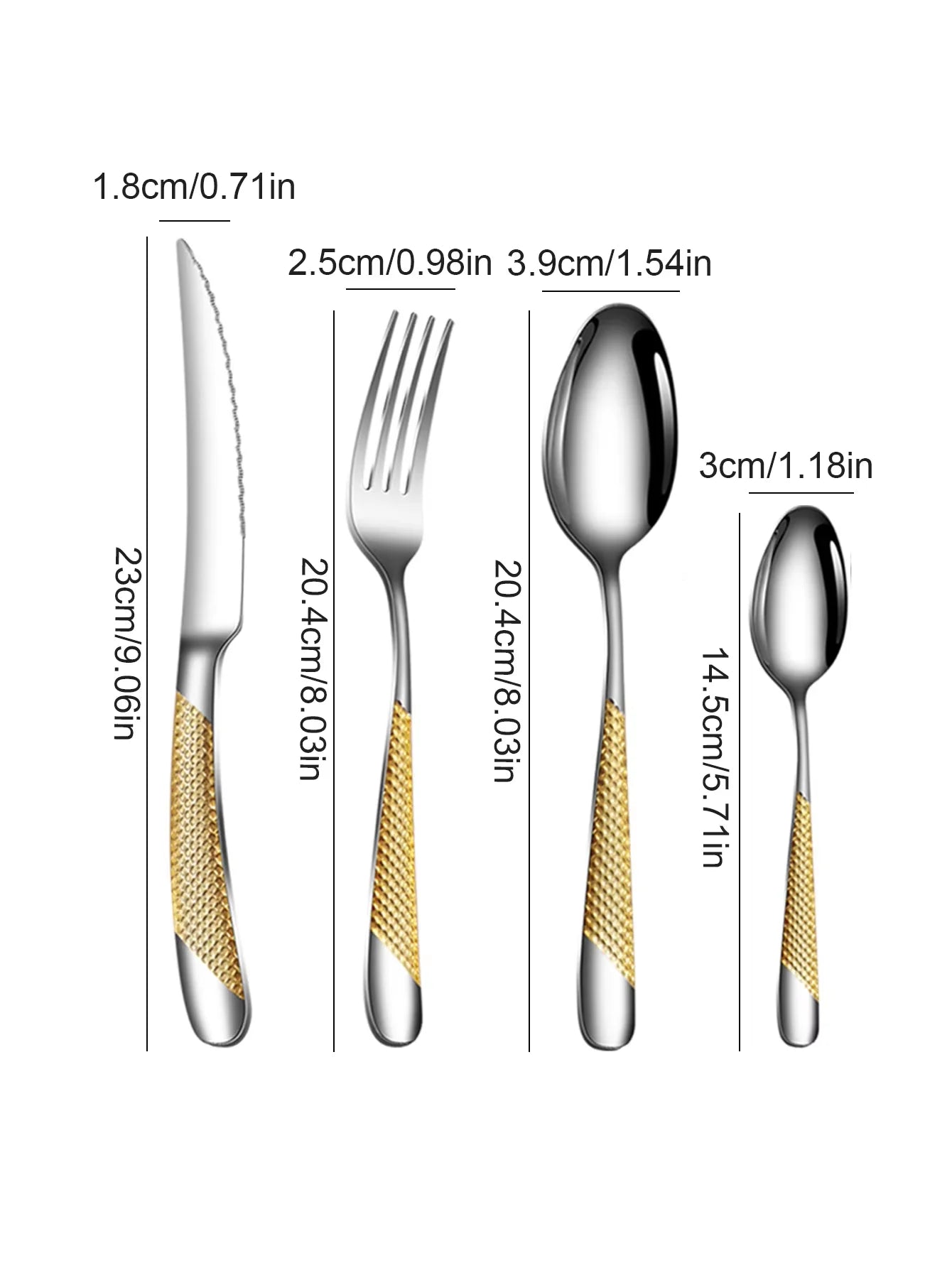 24pcs stainless steel tableware set, including knife, fork, spoon and coffee spoon gift box, dishwasher safe.