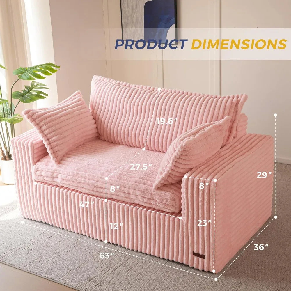 PINK Upholstered Bean Bag Chair