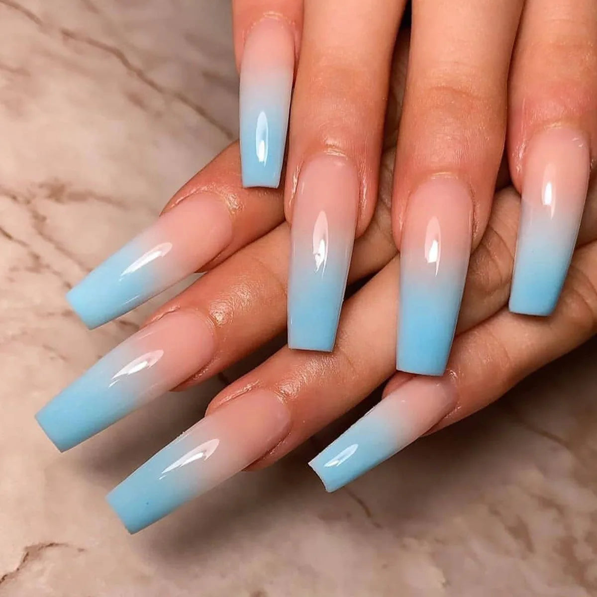 24Pcs Extra Long Square Fake Nail with Glue 3D Little Bear Bow Design False Nails White French Press on Nails Wearable Manicure