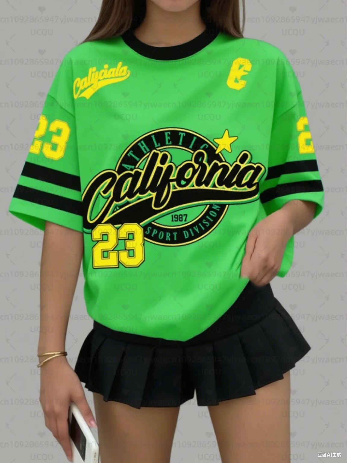 Women's Sports Jersey California 23 Print Short Sleeve T-Shirt Summer Graphic Tee Baseball Jerseys Plus Size Men's Sport T-Shirt