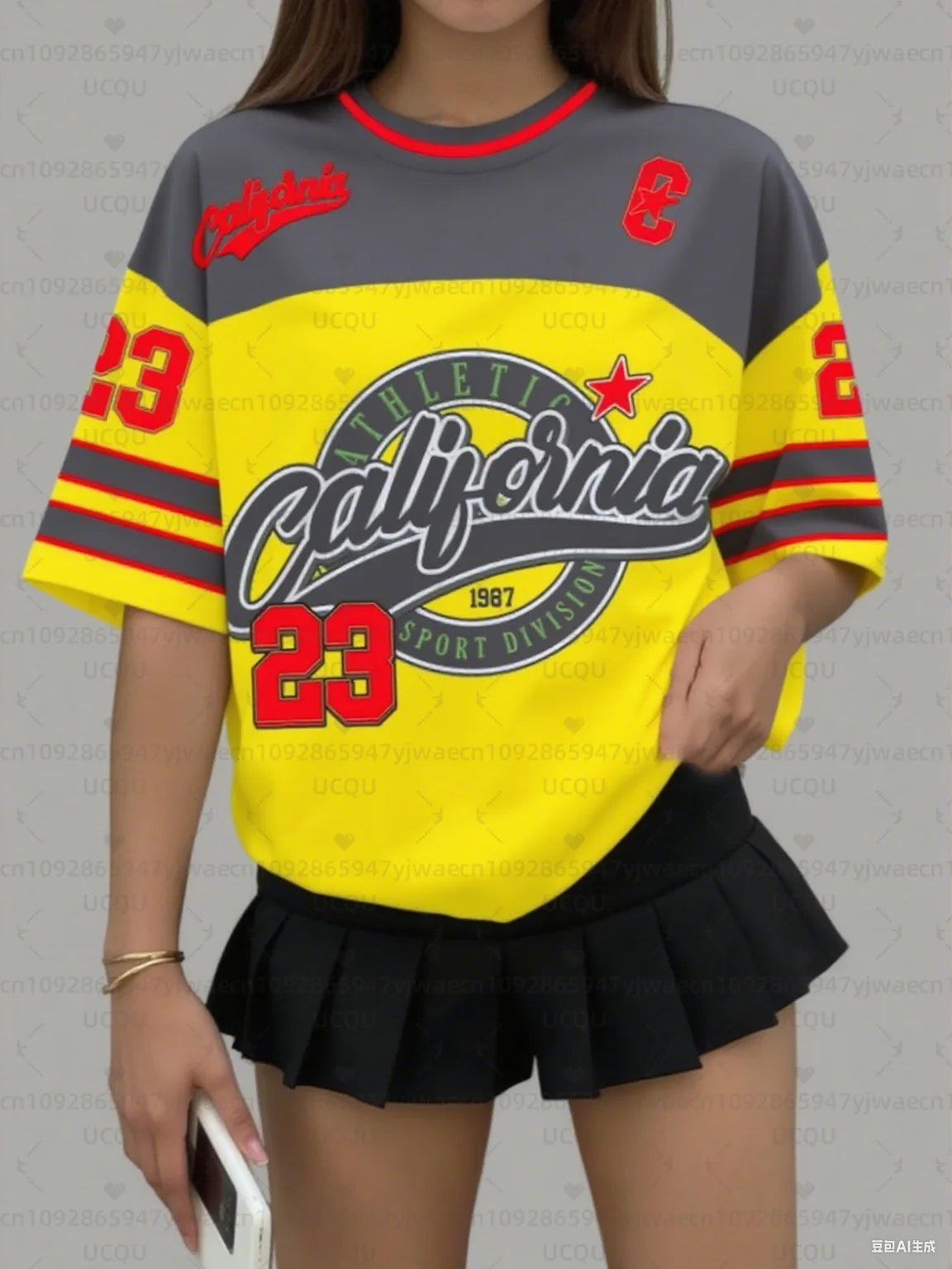 Women's Sports Jersey California 23 Print Short Sleeve T-Shirt Summer Graphic Tee Baseball Jerseys Plus Size Men's Sport T-Shirt
