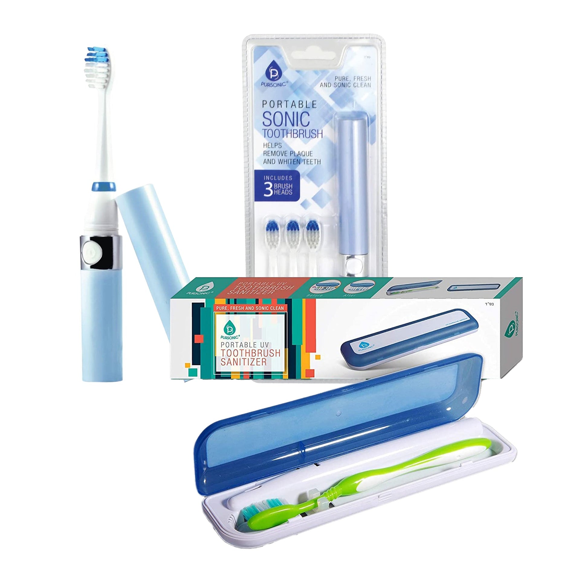 Travel Oral Care Essentials Bundle: Portable UV Toothbrush Sanitizer & Portable Electric Toothbrush-0