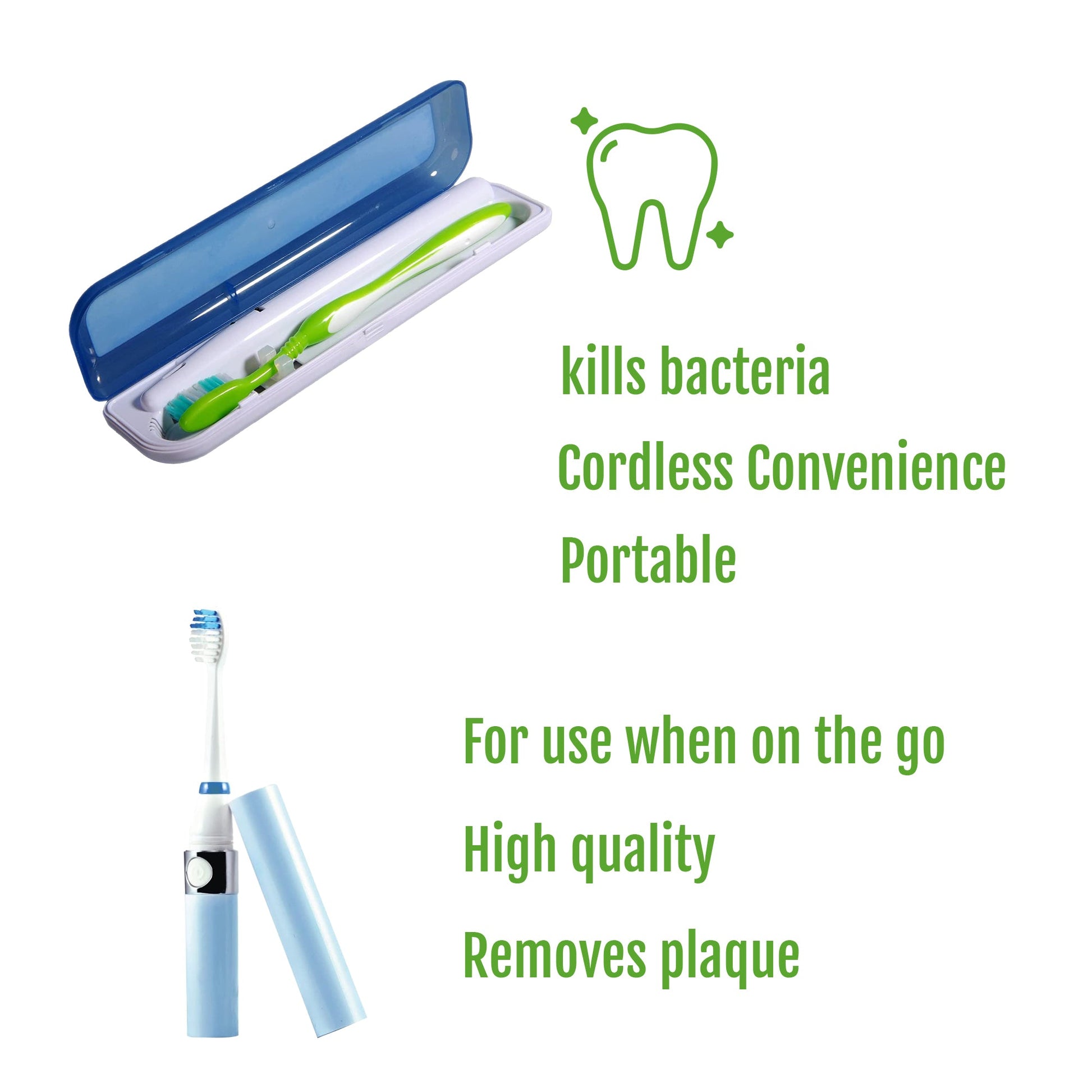 Travel Oral Care Essentials Bundle: Portable UV Toothbrush Sanitizer & Portable Electric Toothbrush-3