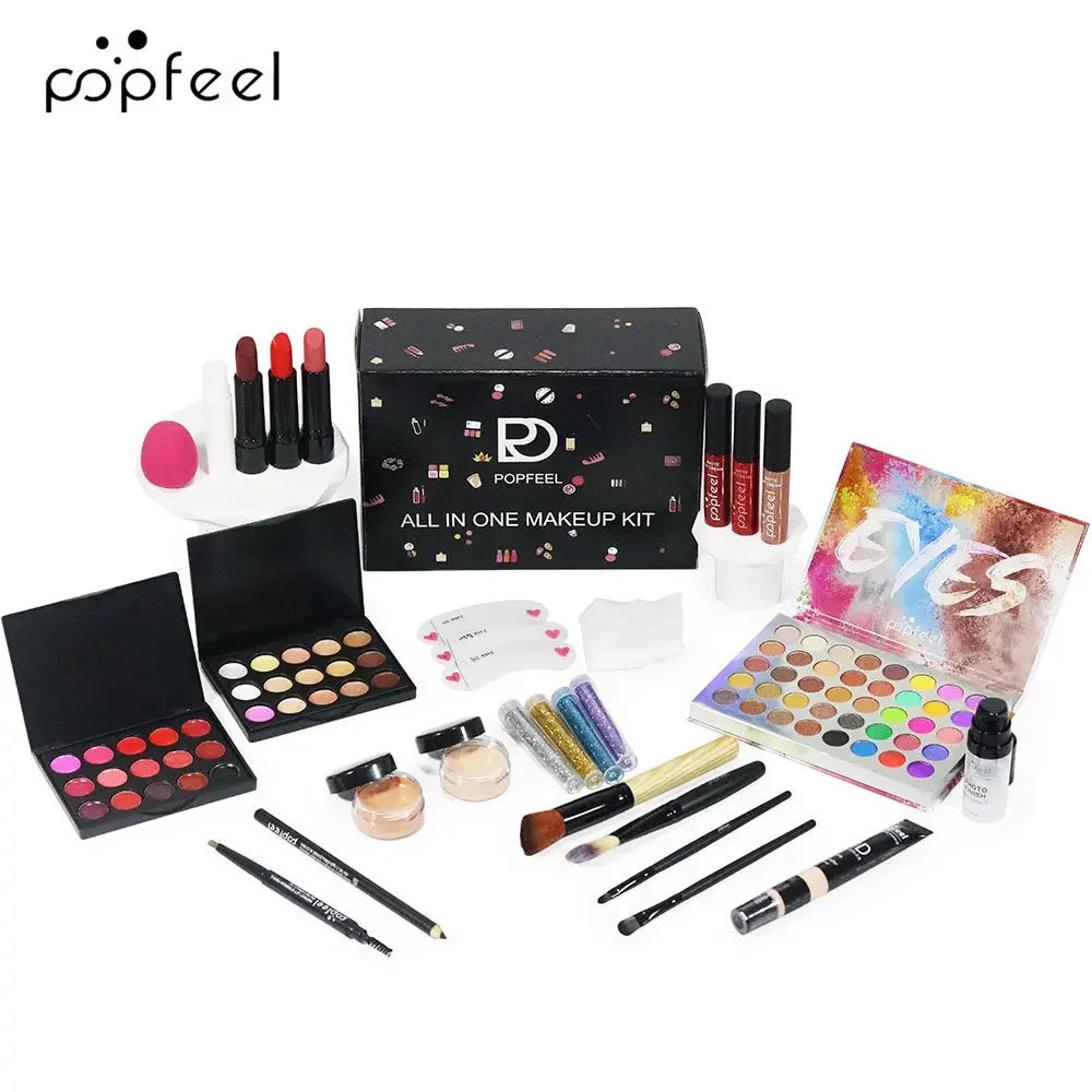 Limited-edition Popfeel Makeup Kit Full Set All in One Eyeshadow Eyeliner Powder Concealer Luxe Sets Gifts for Women Cosmetics