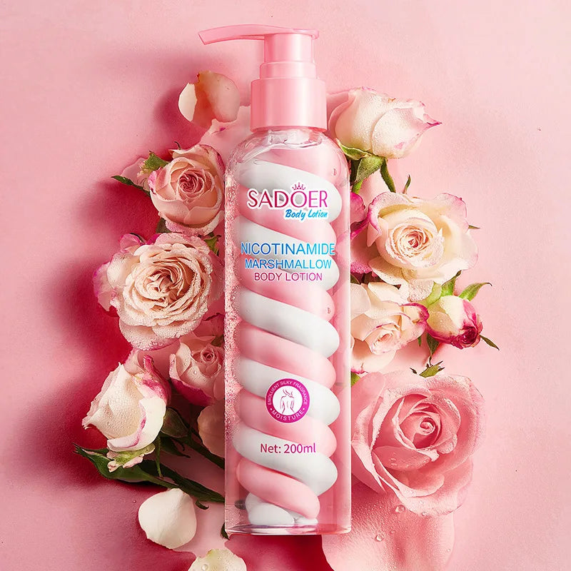 200ml Niacinamide Marshmallow Beauty Body Lotion, Moisturizing and Nourishing Light Beige, Restores Softness and Delicacy, Moisturizing and Smooth Light Beige Cream