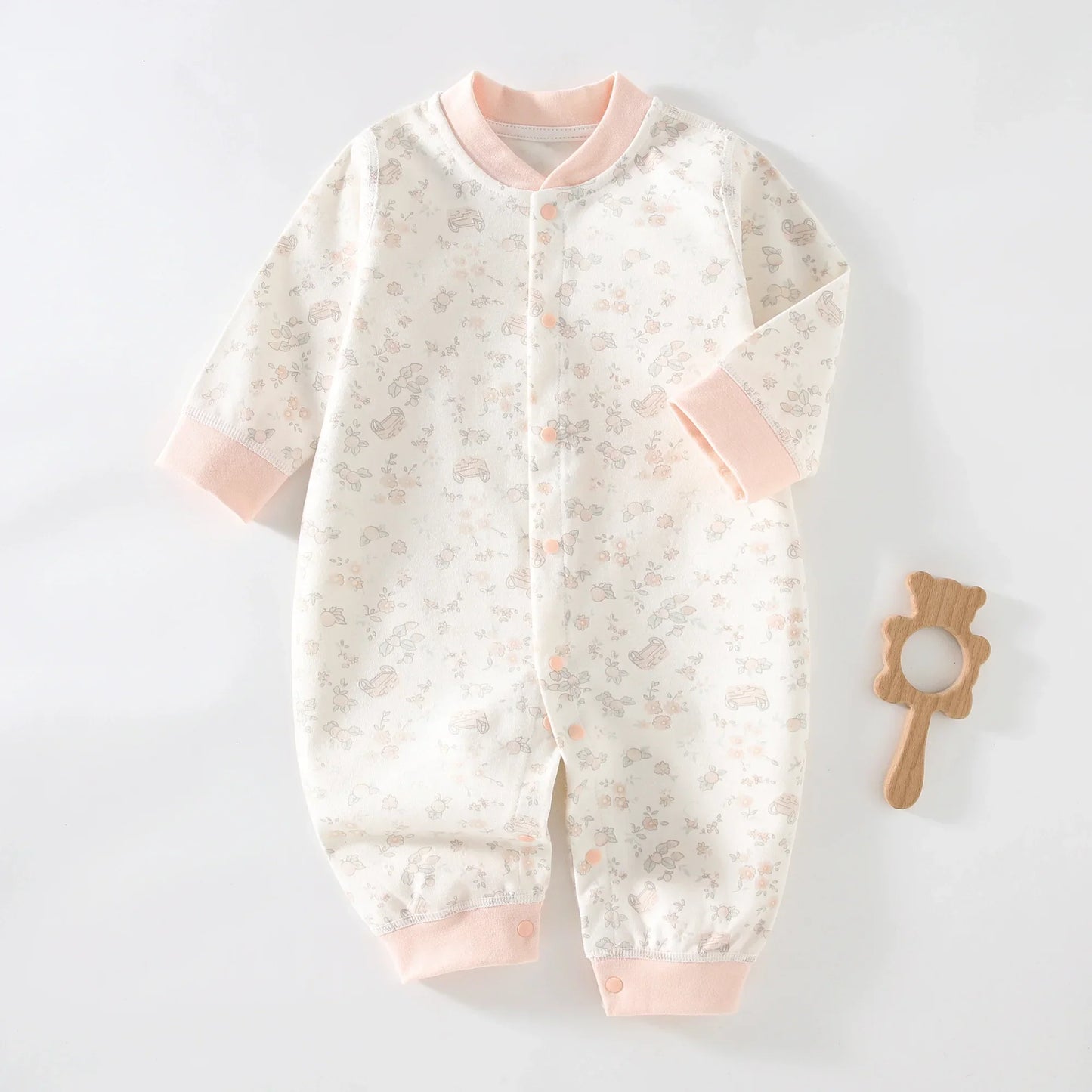 Bodysuit & One Pieces for Boys Girls Newborn Rompers Solid Color 100 Cotton 0-24M Long Sleeve Loungewear Outfit Thin Cute Design