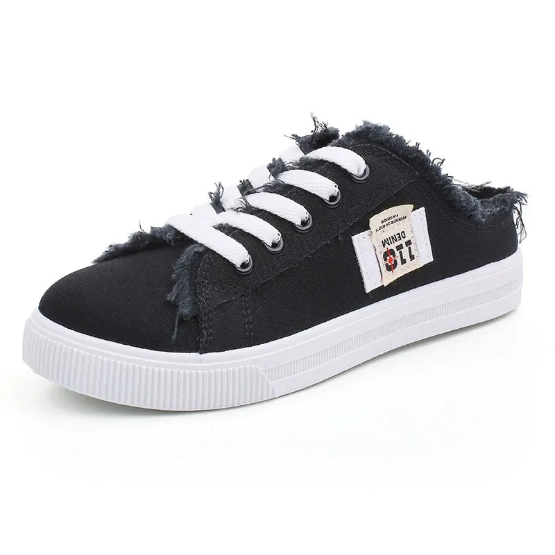 Spring Summer Women Canvas Sneaker Low Top Denim Sneakers Ladies