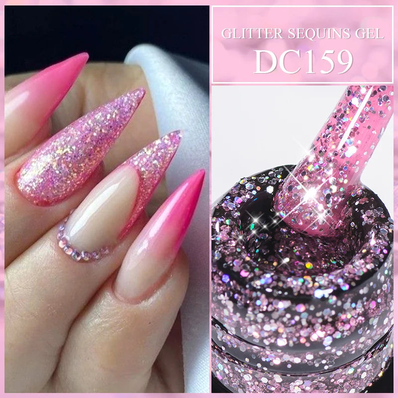 7ml Glitter Reflective Gel Nail Polish Sparkling Soak Off UV LED Gold Silver Black Pink Gel Polish Starter Kit For Home Salon
