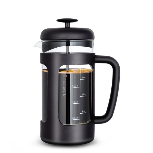 French Press  Coffee Tea Maker with Borosilicate Glass,Soft Grip Handle-0