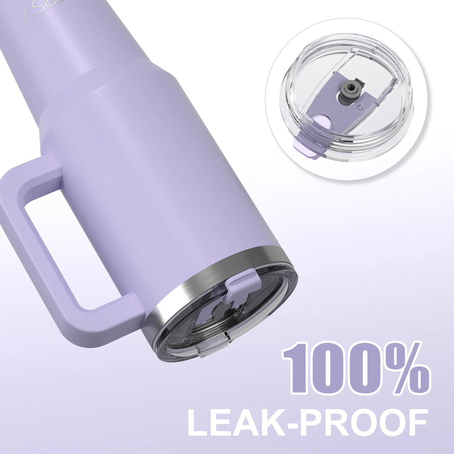 30/40oz Tumbler With Handle and Straw Large Capacity Stainless Steel Thermal Cup for Coffee Double Vacuum Insulated Mug