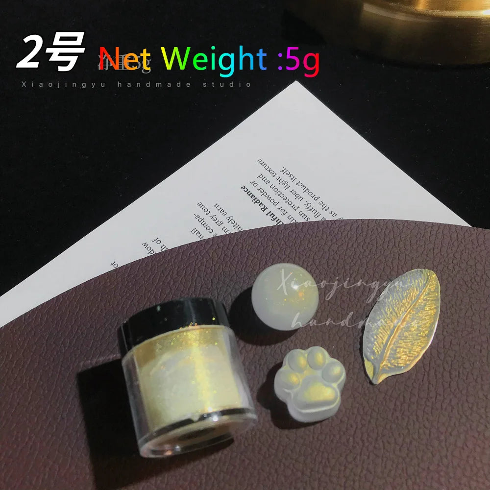 5g Laser Holographic Bulk Glitter Nail Shining Sparkly Pigment Loose Fine Glitter Reflective Gel Polish Accessories Nail Powder