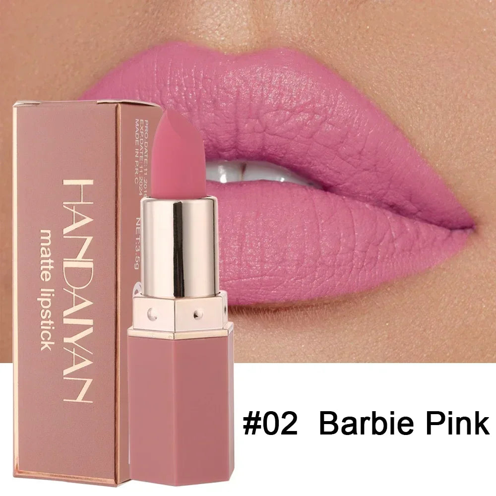 Long Lasting Velvet Matte Lipstick Waterproof Non-stick Cup Lip Sticks Sexy Nude Brown Red Pink Lipsticks Women Makeup Cosmetics