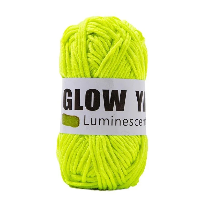 50g Novel Functional Yarn Glow In The Dark Polyester Luminous Chunky Yarn 2mm for Hand Knitting Carpet Sweater Hat Wool Yarn 80m