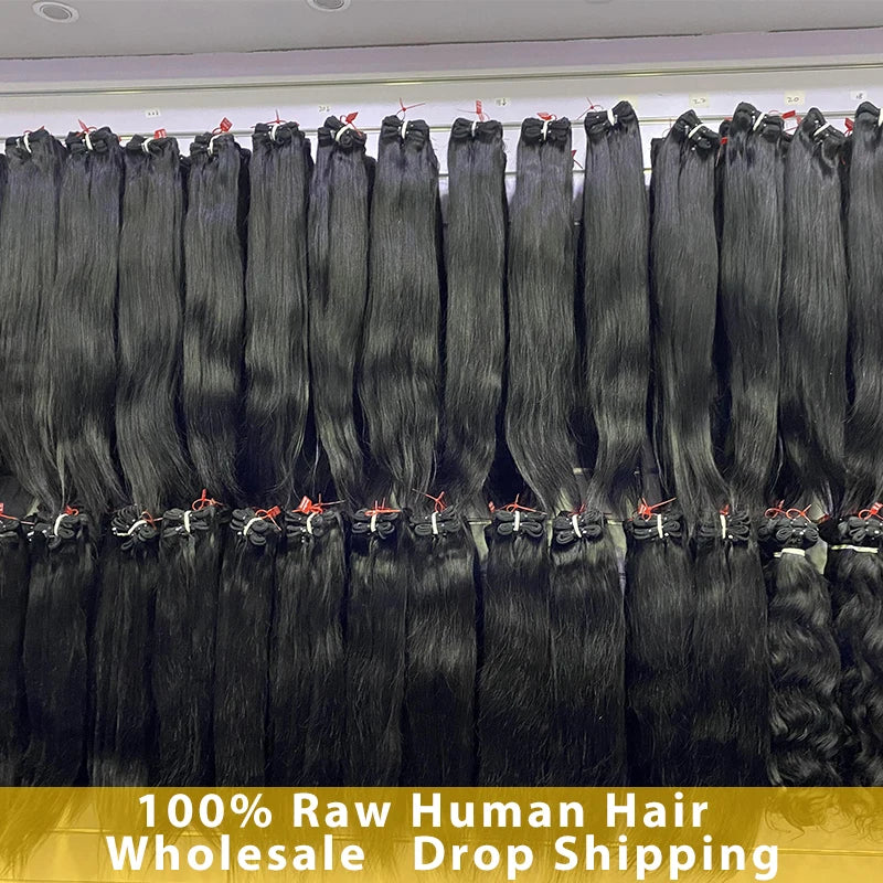 Wholesale 30 34 Inch human hair bundles Bulk Peruvian Bone Straight Bundles Remy Hair Weaving Tape In 100% Human HairExtension