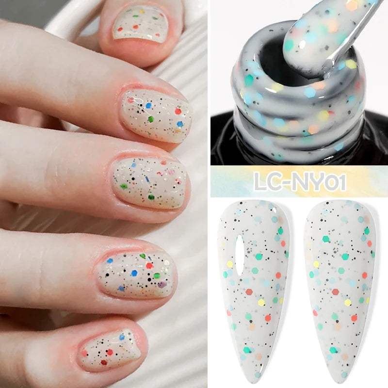 LILYCUTE 7ml Neon Reflective Nail Gel Polish Dark Flash Glitter Effect Fluorescent Gel Soak Off UV Gel Summer Nail Art Varnish