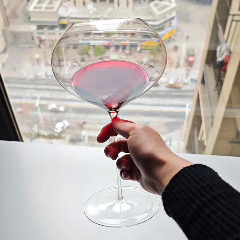 940ML/700ML Ultra-thin Large Capacity Peach Heart high-Footed Glass Burgundy Wine Glass Crystal Glass High-footed Red Wine Glass