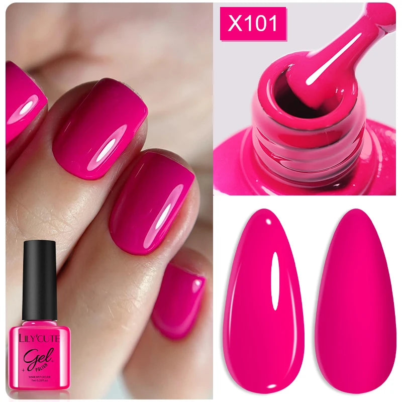LILYCUTE 7ml Neon Reflective Nail Gel Polish Dark Flash Glitter Effect Fluorescent Gel Soak Off UV Gel Summer Nail Art Varnish