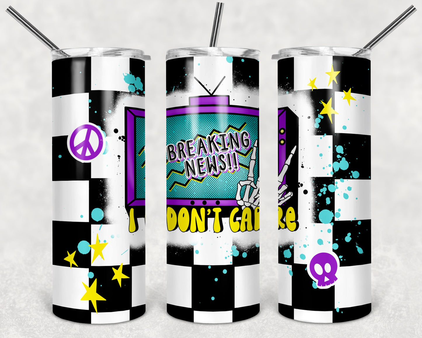 Breaking News I Don't Care 20 oz Skinny Tumbler