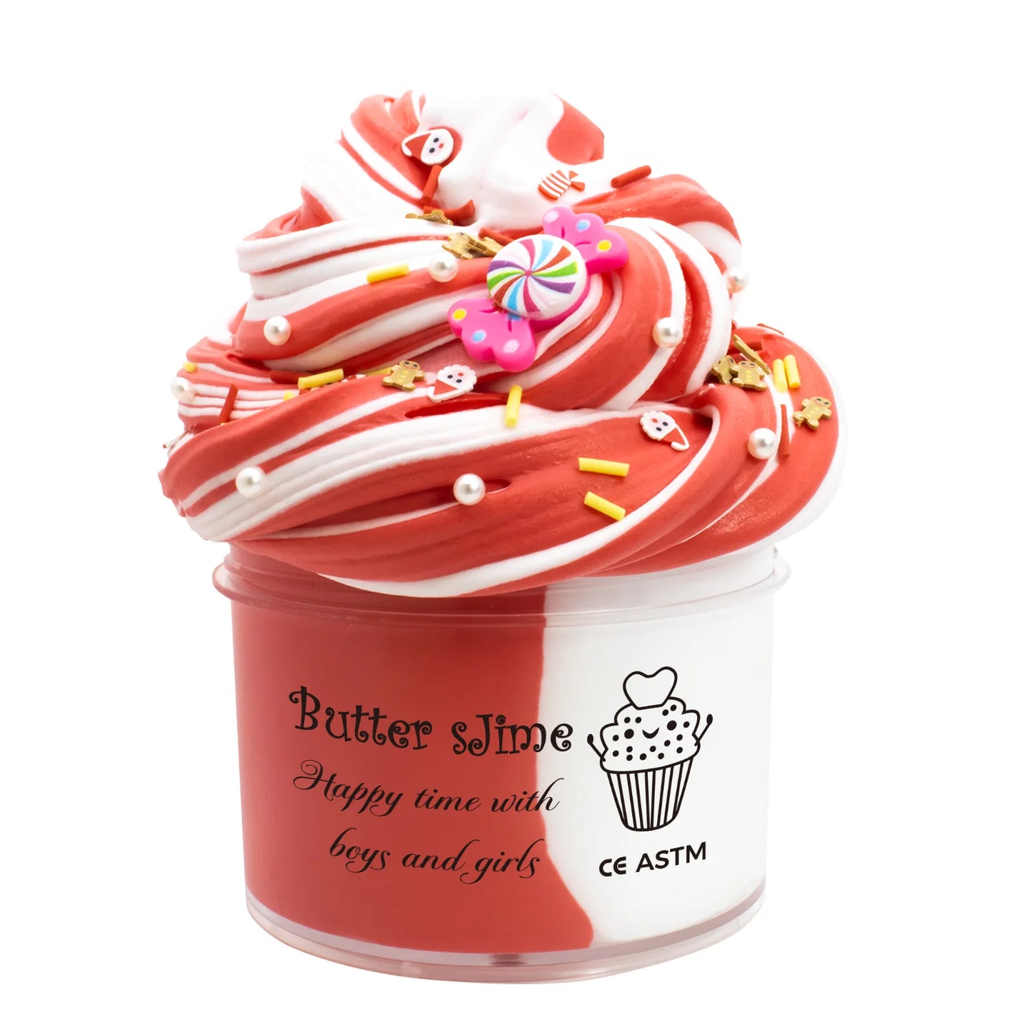 70ml Butter Fluffy Slime Kit Fruit Bicolor Slime Super Soft Non-Sticky and Scented for Kids Ideal Birthday Party Favor Gift