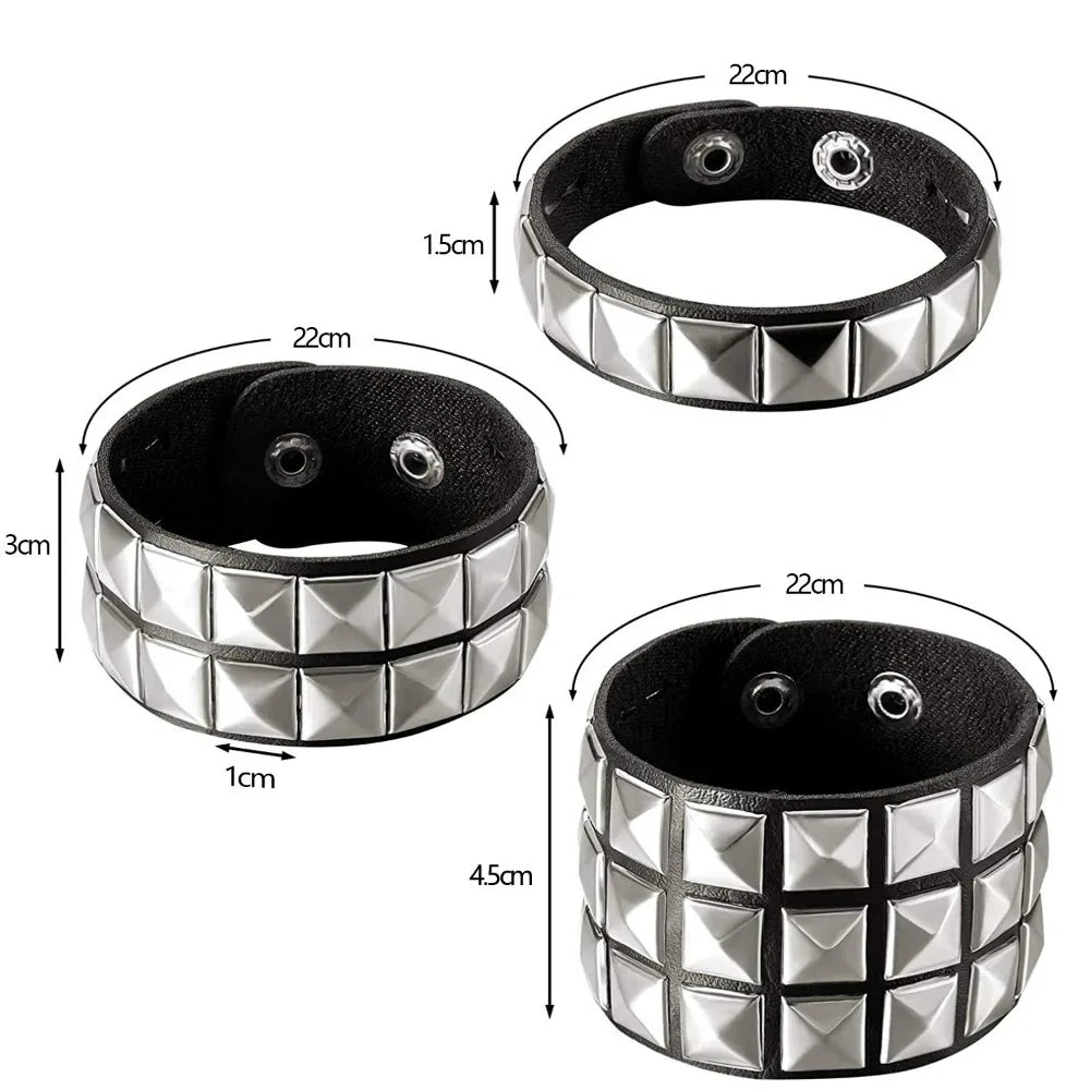 New Punk Nail Bracelet Rivets Casual Couple Bracelet Hip-Hop Gothic Party New Year's Christmas Valentine's Day Birthday Gifts
