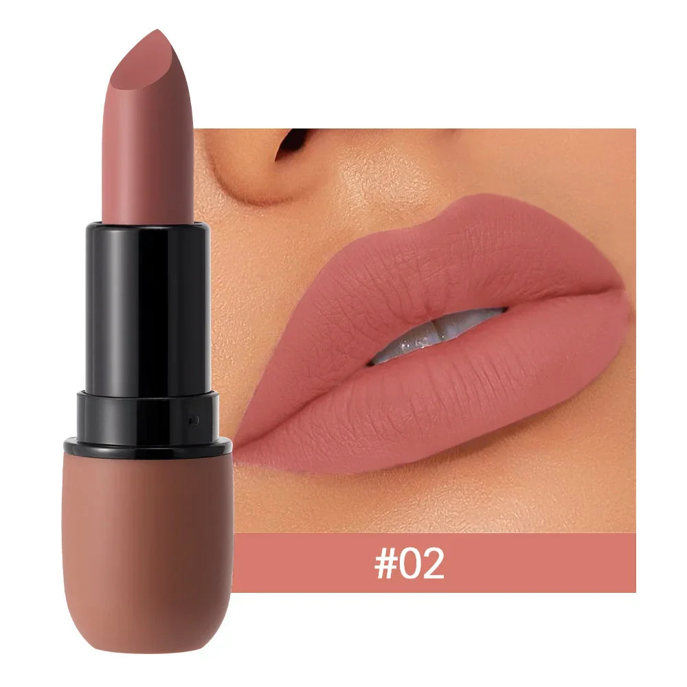 6-Color Matte Lipstick: Velvet Lip Color, Smooth, Waterproof, Long-Lasting Color Lip Makeup-5