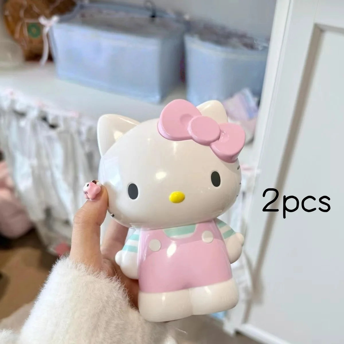 1/pcs Sanrio for hello cute kitty & for My Melody Multifunctional Storage Case - Lightweight PVC, Cartoon Desktop Organizer