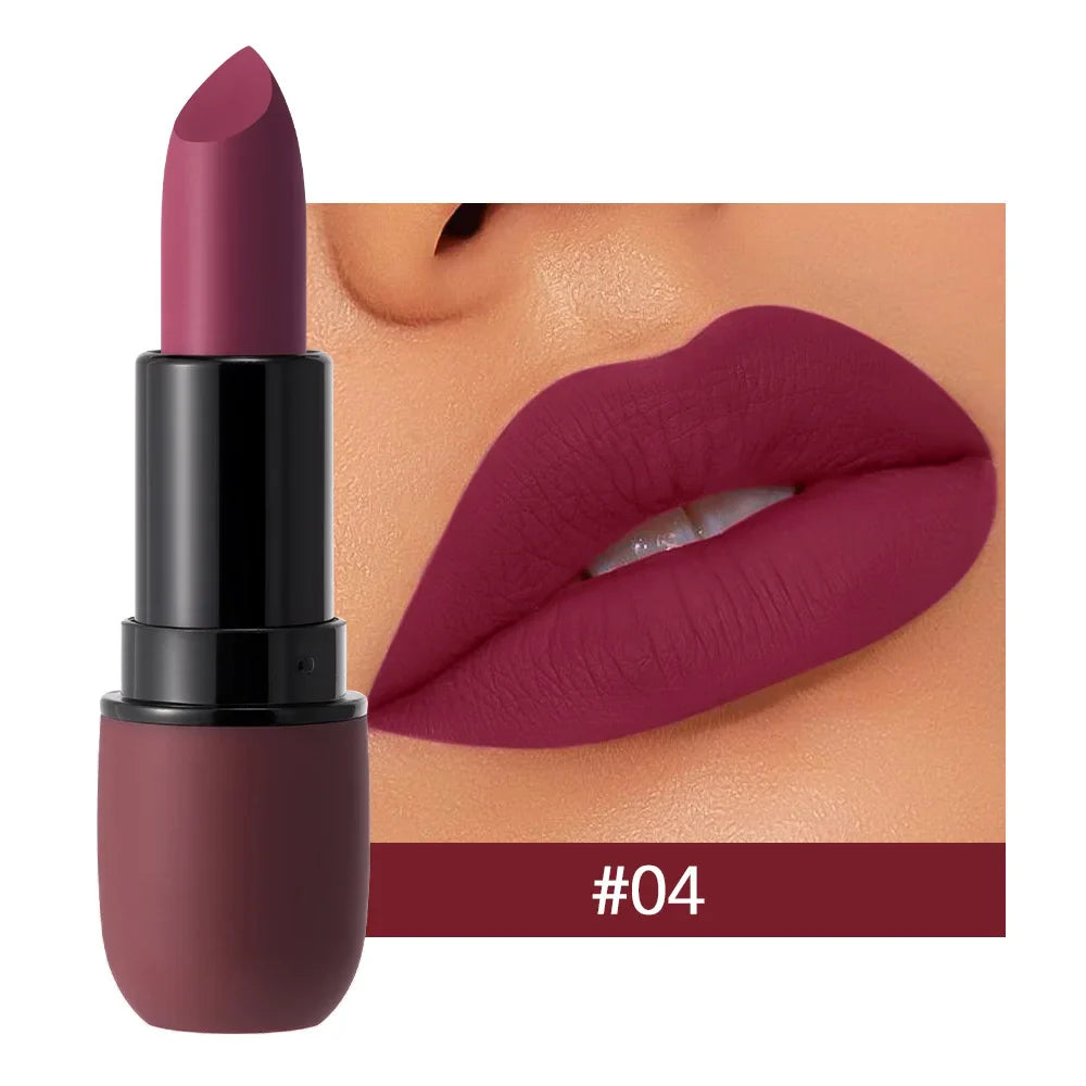 6-Color Matte Lipstick: Velvet Lip Color, Smooth, Waterproof, Long-Lasting Color Lip Makeup-7