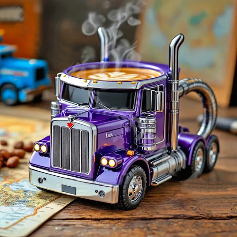 Durable Truck Coffee Mug Semi Truck Coffee Cup Handcrafted Semi-trailer Shaped Semi-Truck Coffee Mugs for Men Women