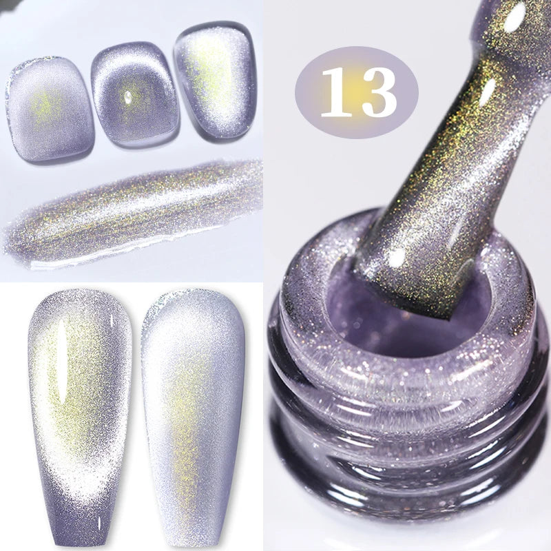 BORN PRETTY 10ml Rainbow Auroras Cat Magnetic Gel Nail Polish Holographics Nail Gel for Manicure Design Varnis Semi Permanent