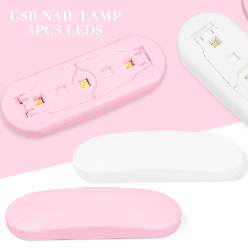 6W Mini Nails Dryer Machine Portable 3 LED UV Manicure Lamp Home DIY Use Nail Lamp For Drying Polish Varnish With USB Cable