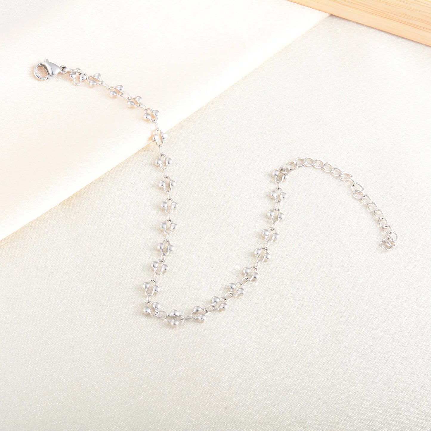 Flower Shape Stainless Steel Bracelet Gold And Sliver Color Cross Pattern Handmade Chain For Women Jewery Gift