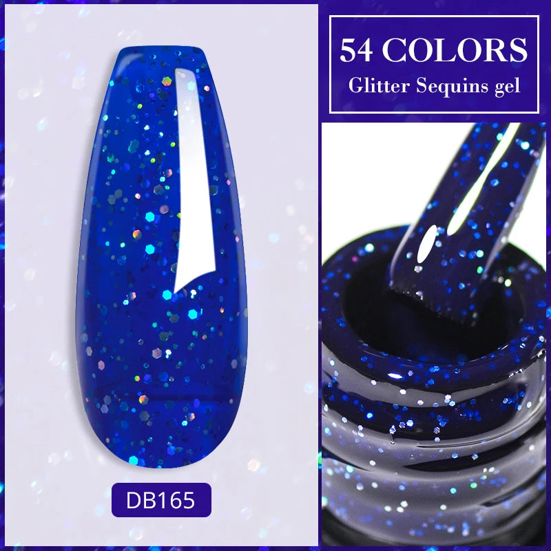 7ml Glitter Reflective Gel Nail Polish Sparkling Soak Off UV LED Gold Silver Black Pink Gel Polish Starter Kit For Home Salon