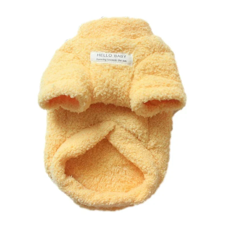 Winter Warm Plush Dog Sweater – Soft Pet Coat for Small Dogs & Puppies
