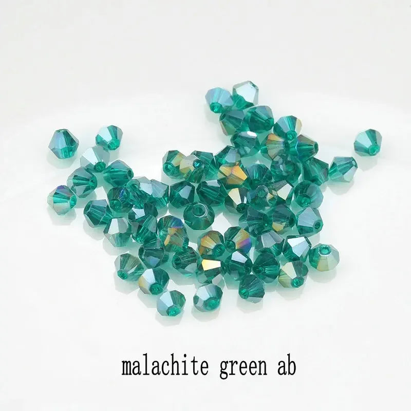 200pcs Glass Bicone Beads 4mm Crystal Beads Jewelry Making Supply for DIY Projects, Bracelets, Necklaces, Earrings